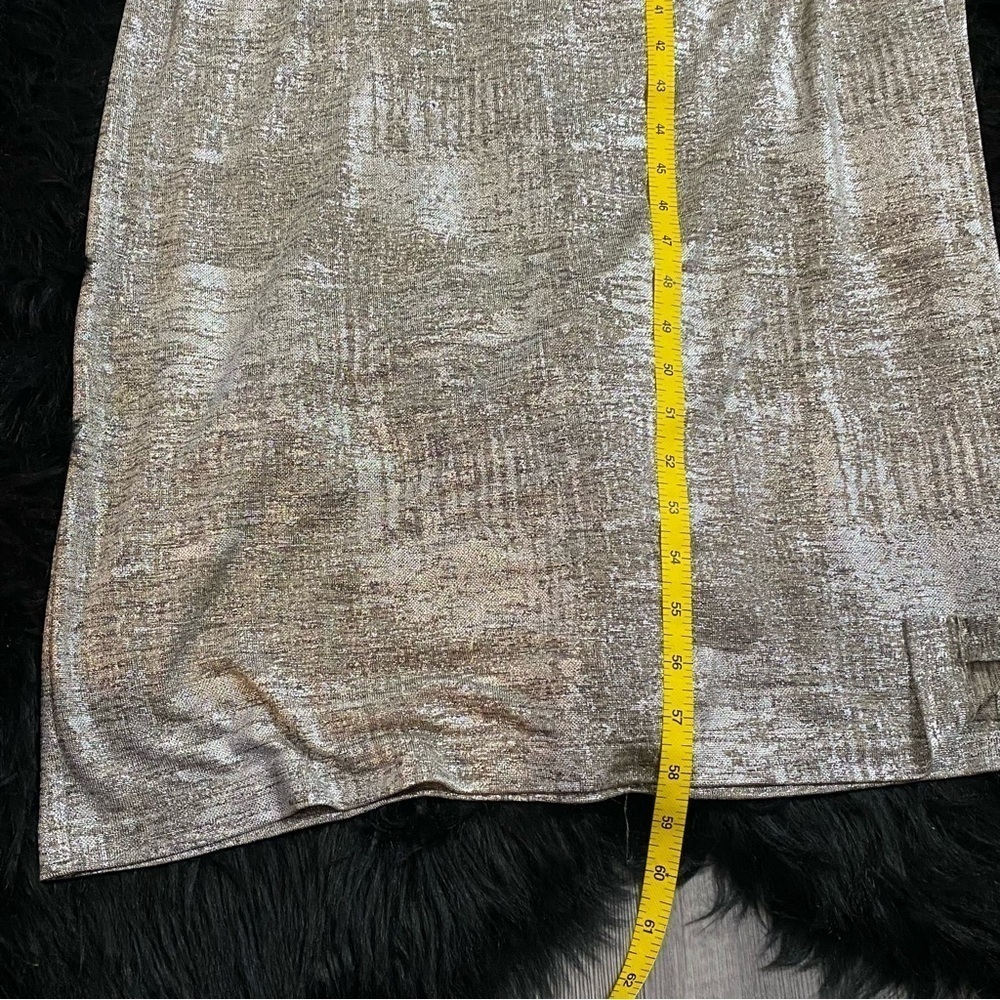 Connected Apparel Ladies Long Length Sleeveless Metallic Cowl Neck Lined Size 8 - Picture 13 of 16